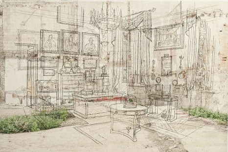 White Noise Gallery - Mar Hernández_La casa di mario Praz_2015_Aguafuerte sobre fotografía digital_76x56 cm