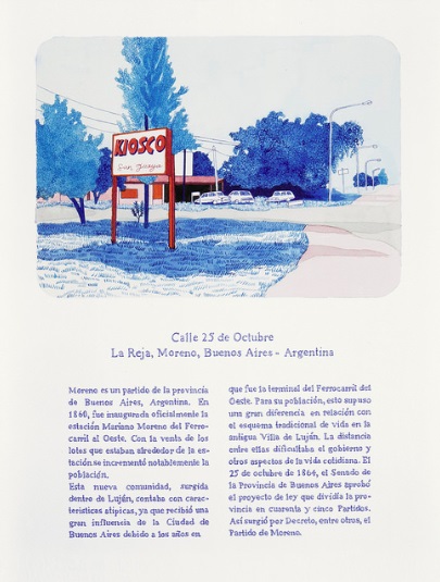 Andrea Canepa, Todas las calles del año (2012-2015), Dibujo sobre papel, 41 x 31 cm. Galería Rosa Santos. Gentileza arteBA Fundación.