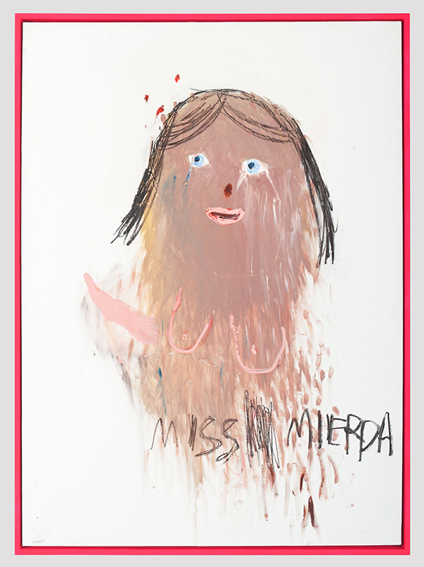 Bel Fullana Miss Mierda, 2016. Oleo y carboncillo sobre tala enmarcada. 116 x 89 cm