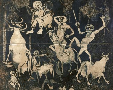 Dumile Feni, African Guernica [Guernica africano], 1967. Carboncillo y lápiz sobre papel, 218 × 226 cm. National Heritage and Cultural Studies Centre, University of Fort Hare. © Estate Dumile Feni and Dumile Feni Family Trust
